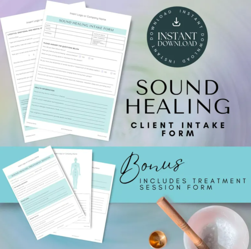 Sound Healing Intake Form Etsy - Editable Digital Download - On Sale