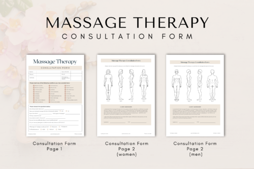 Consultation Form w Massage Therapy Business Form Bundle