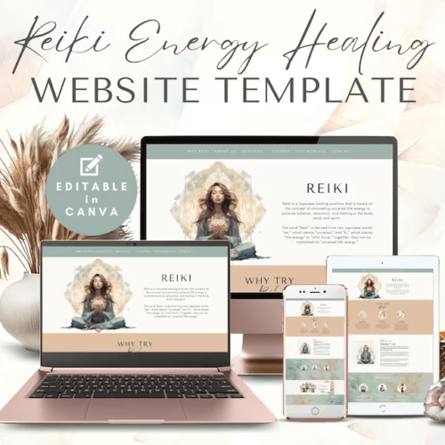 Reiki Energy Healing Website Template Etsy Download
